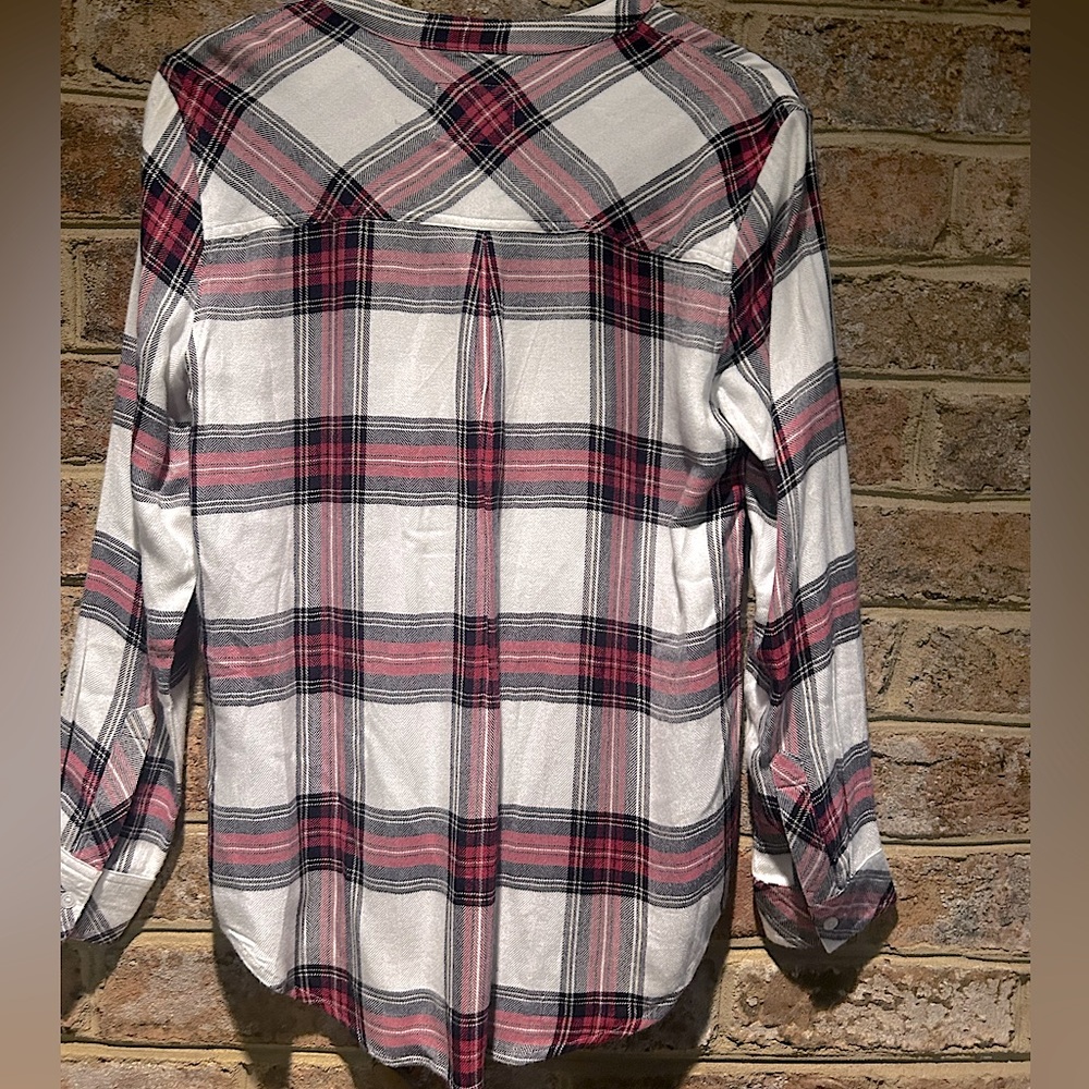 NWT Rails Plaid Collarless Button-up - Picture 5 of 7